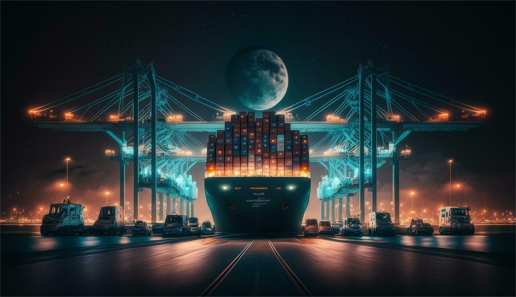 Freight forwarding cargo ship and airplane representing shipping from USA to Zambia