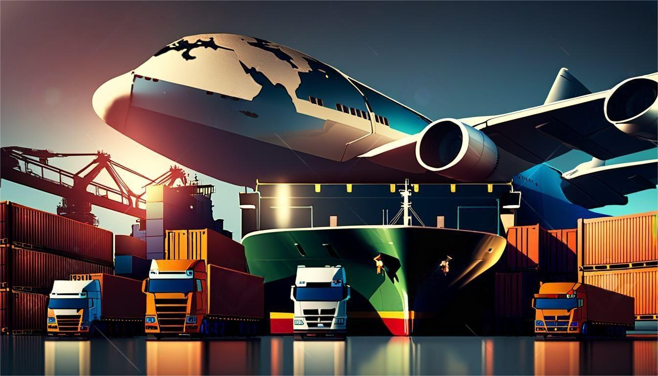 Air freight plane loading cargo for South Korea delivery