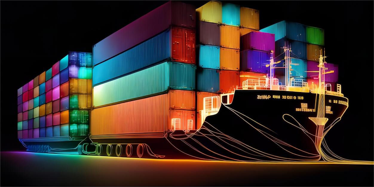 20GP container loaded on a shipping vessel