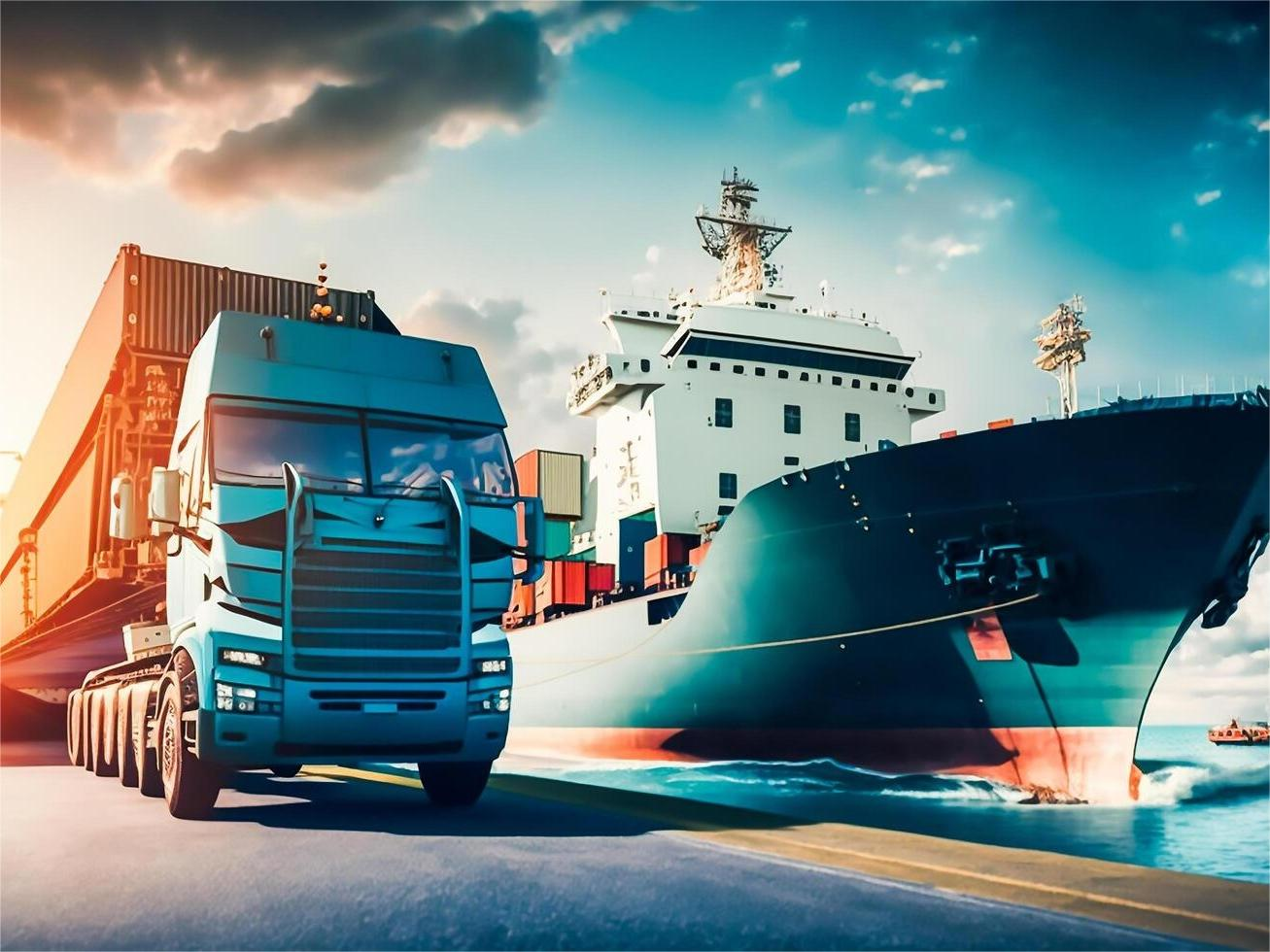 Container ship arriving at a major US port
